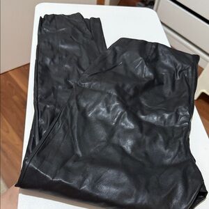 H&M Dark Leather Look Leggings